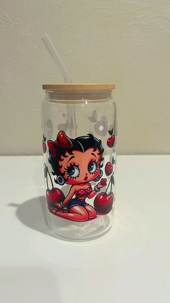 Boop cherry glass cup